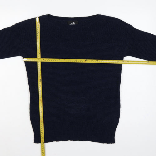Wallis Women’s Navy Blue S Boat Neck Raglan Knit Pullover Jumper