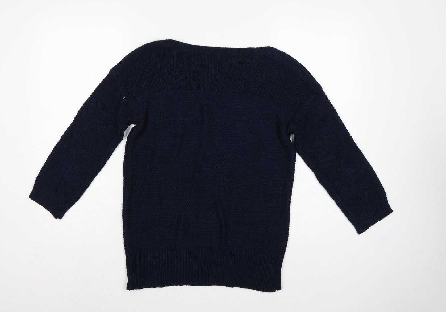 Wallis Women’s Navy Blue S Boat Neck Raglan Knit Pullover Jumper