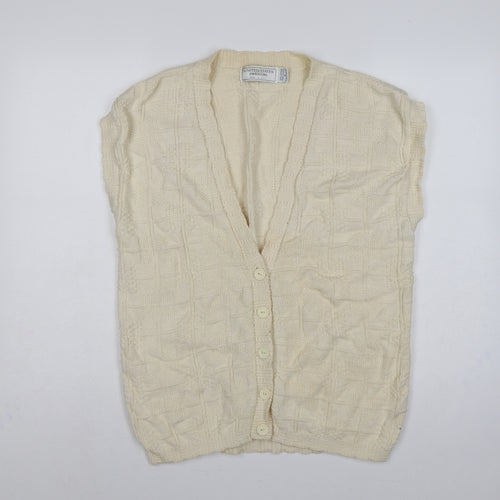 United States Sweaters Women’s Ivory L Cotton Knit Button Cardigan Vest