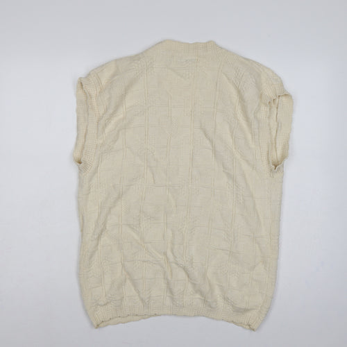 United States Sweaters Women’s Ivory L Cotton Knit Button Cardigan Vest