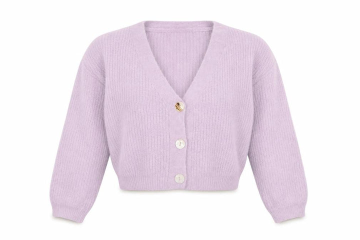 Missguided Women Pink UK 8 V-Neck Button Knit Cardigan
