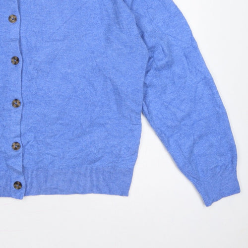 Marks and Spencer Women Blue XL Button Front Knit Cardigan