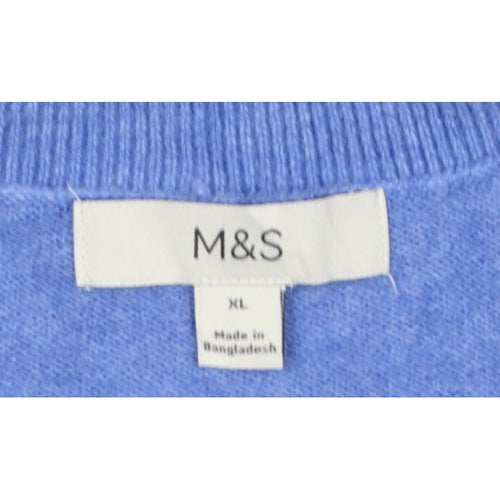 Marks and Spencer Women Blue XL Button Front Knit Cardigan