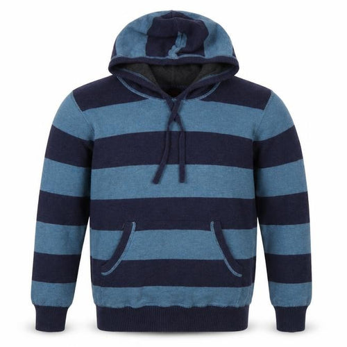 Next Men’s Blue Striped Hooded Pullover Jumper S Cotton Knit