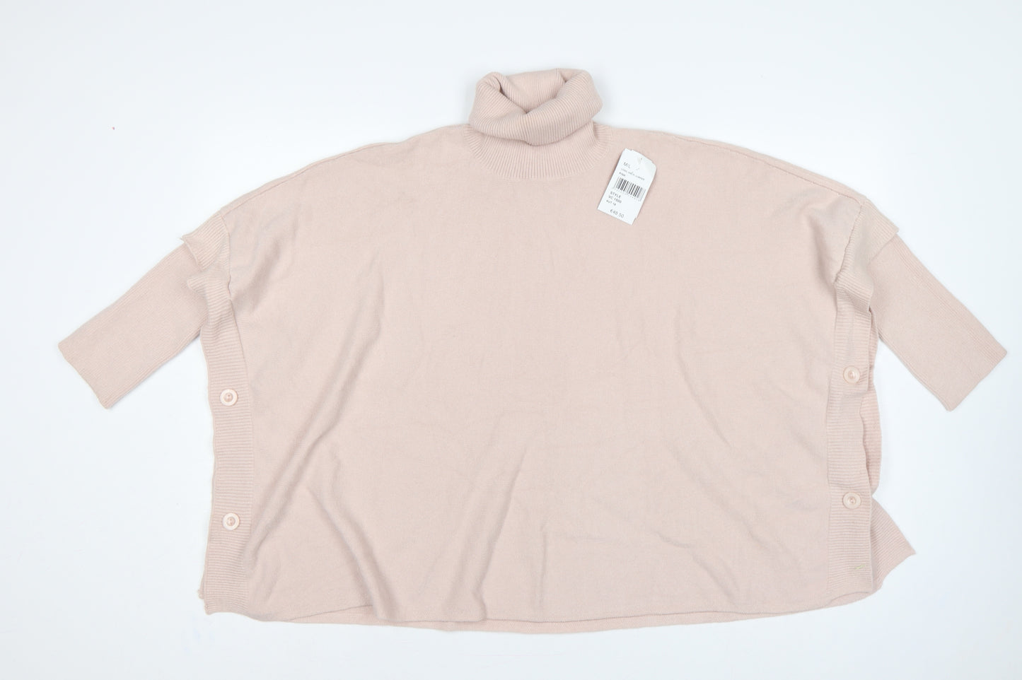 Gerard Women's Pink L Roll Neck Button Side Pullover Jumper