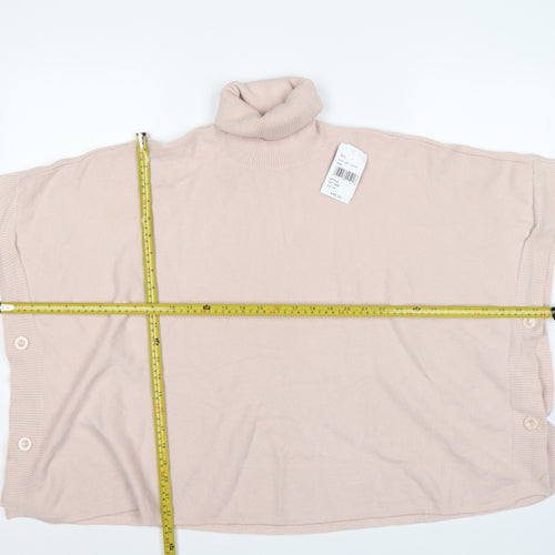 Gerard Women's Pink L Roll Neck Button Side Pullover Jumper