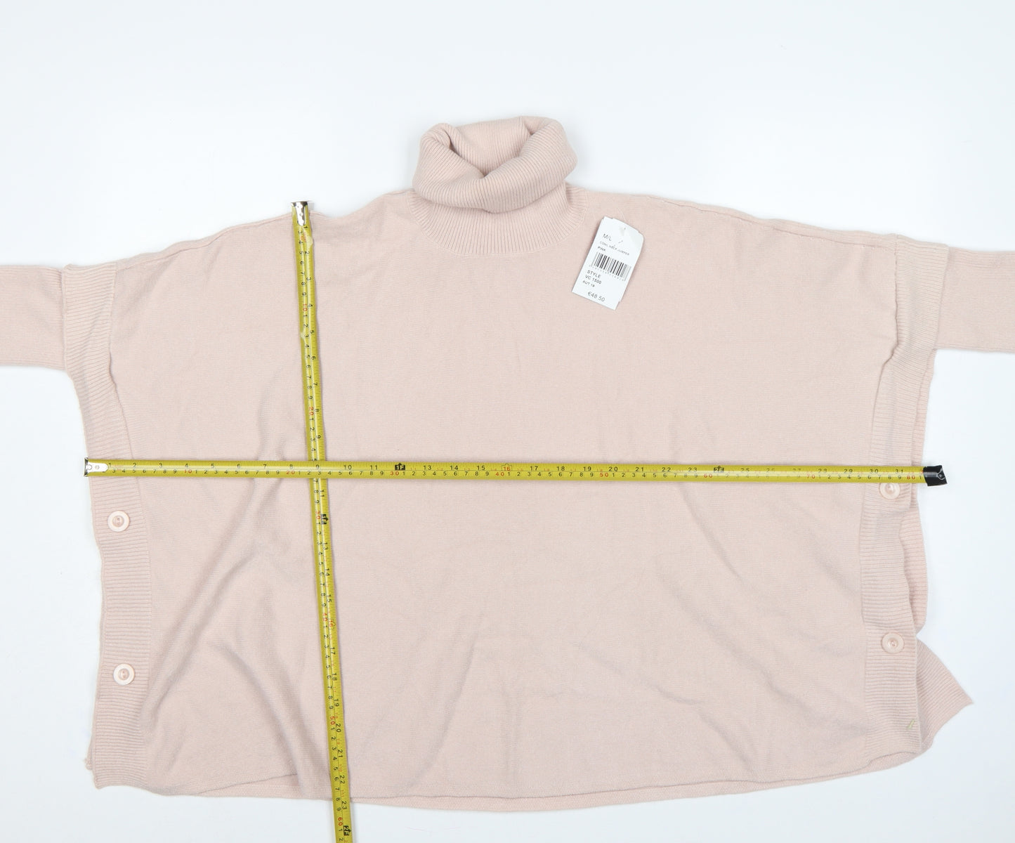 Gerard Women's Pink L Roll Neck Button Side Pullover Jumper