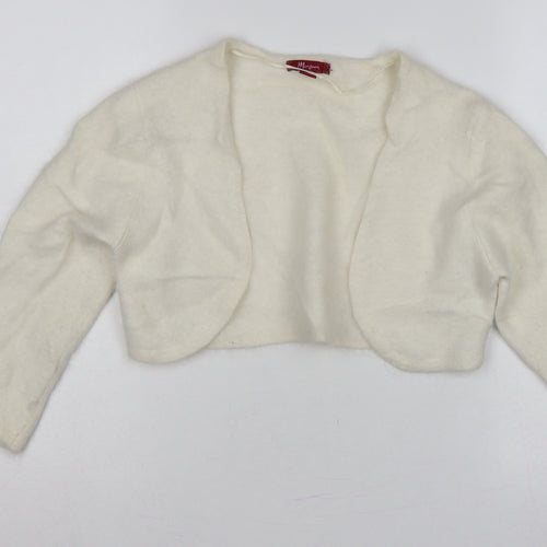 Monsoon Women’s Ivory Angora Blend Open Cardigan UK 14 Long Sleeve