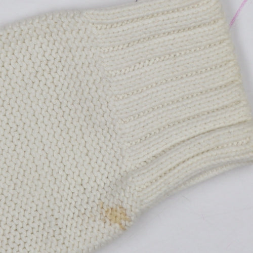 Marks and Spencer Women Ivory UK 12 Cable Knit Round Neck Jumper