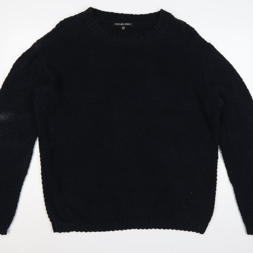 Fletcher Jones Men’s Black 2XL Chunky Knit Cotton Crew Neck Jumper