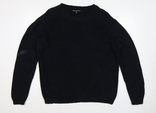 Fletcher Jones Men’s Black 2XL Chunky Knit Cotton Crew Neck Jumper