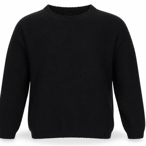 Fletcher Jones Men’s Black 2XL Chunky Knit Cotton Crew Neck Jumper
