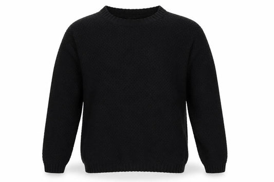Fletcher Jones Men’s Black 2XL Chunky Knit Cotton Crew Neck Jumper
