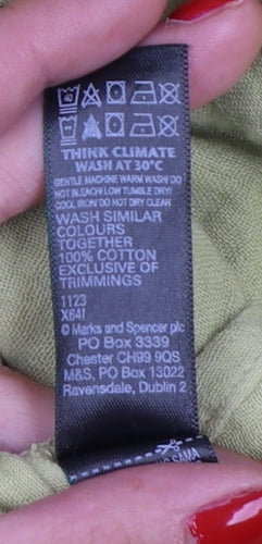 Marks & Spencer Women Green UK 10 Maxi Dress Puff Sleeve Smocked