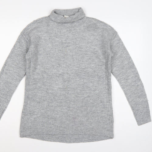 GAP Women Grey Roll Neck Knit Jumper Size S Long Sleeve Pullover