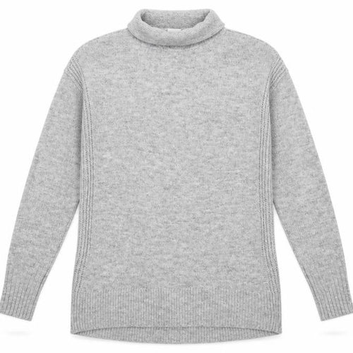 Gap Women Grey Roll Neck Knit Jumper Size S Long Sleeve Pullover