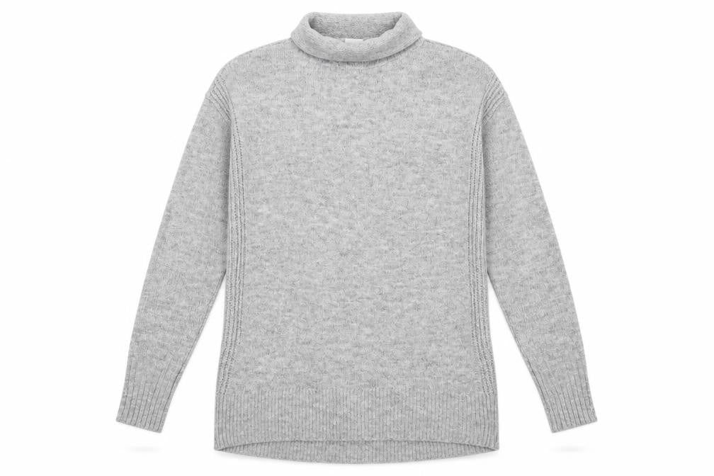 Gap Women Grey Roll Neck Knit Jumper Size S Long Sleeve Pullover