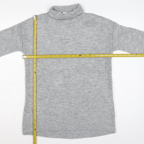GAP Women Grey Roll Neck Knit Jumper Size S Long Sleeve Pullover