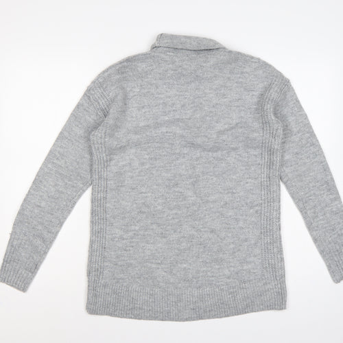 GAP Women Grey Roll Neck Knit Jumper Size S Long Sleeve Pullover