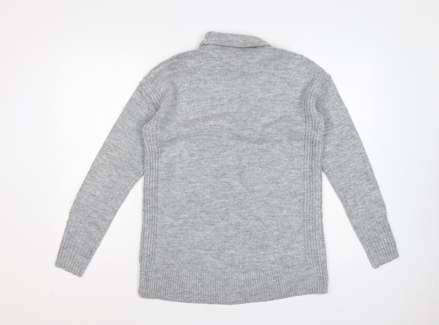 GAP Women Grey Roll Neck Knit Jumper Size S Long Sleeve Pullover