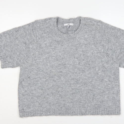 Next Women Grey XL Fluffy Knit Dolman Sleeve Round Neck Jumper