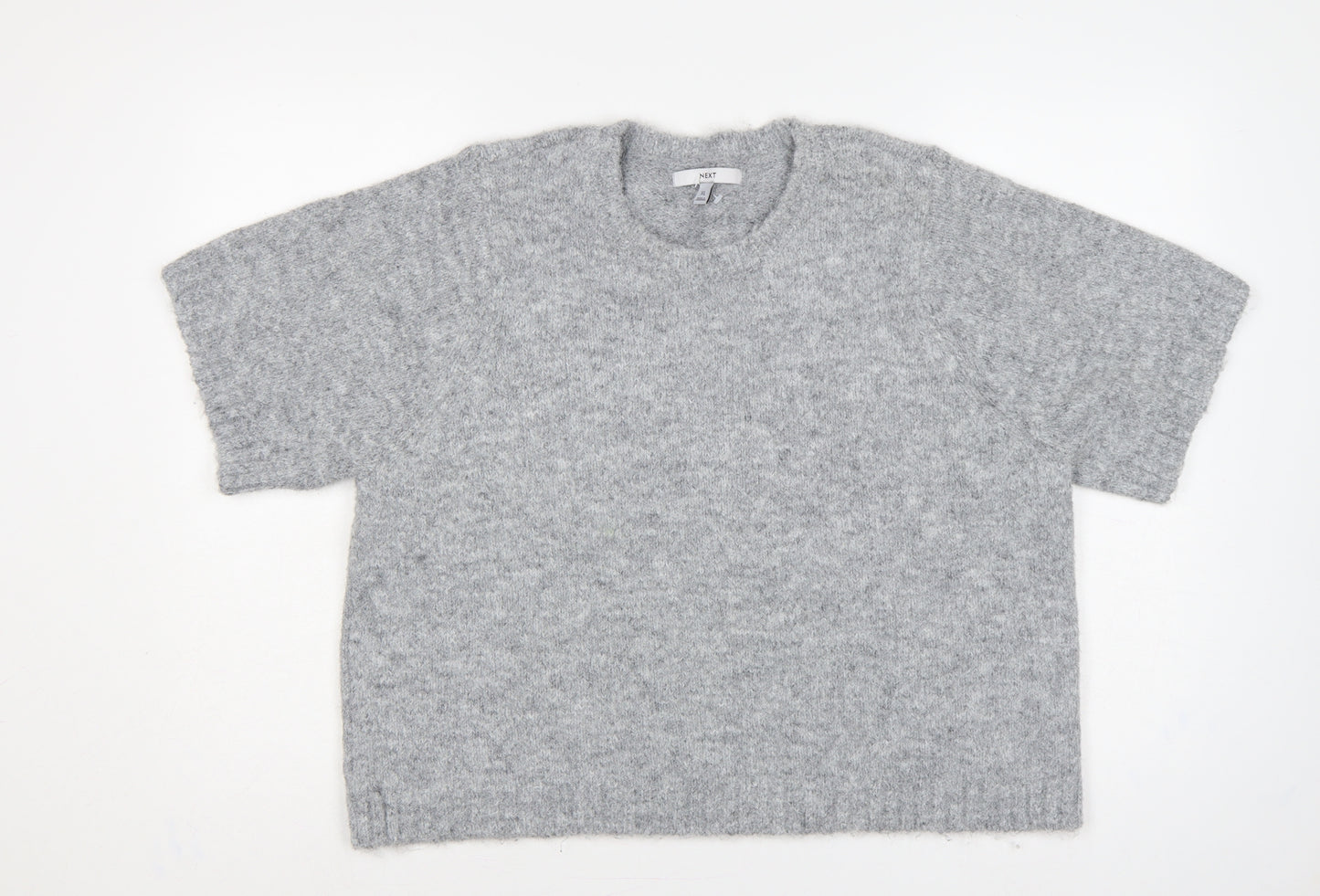 Next Women Grey XL Fluffy Knit Dolman Sleeve Round Neck Jumper