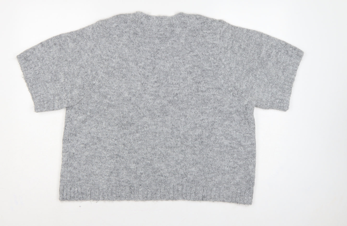 Next Women Grey XL Fluffy Knit Dolman Sleeve Round Neck Jumper