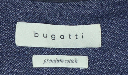 Bugatti Men’s Purple M 1/4 Zip High Neck Cotton Sweatshirt
