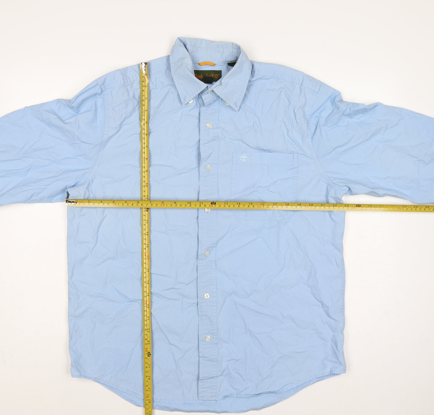 Timberland Men Blue M Cotton Button-Down Long Sleeve Casual Shirt