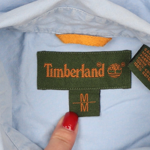 Timberland Men Blue M Cotton Button-Down Long Sleeve Casual Shirt