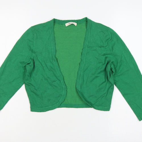 Precis Women Green Small Open Knit V-Neck Cardigan Long Sleeve