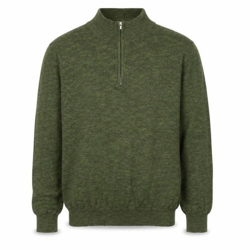 St Bernard Dunnes Men’s Green M Quarter Zip Cotton Knit Jumper