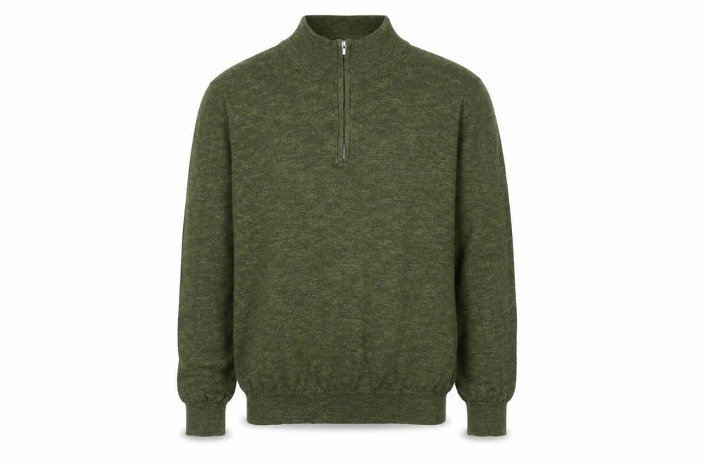 St Bernard Dunnes Men’s Green M Quarter Zip Cotton Knit Jumper