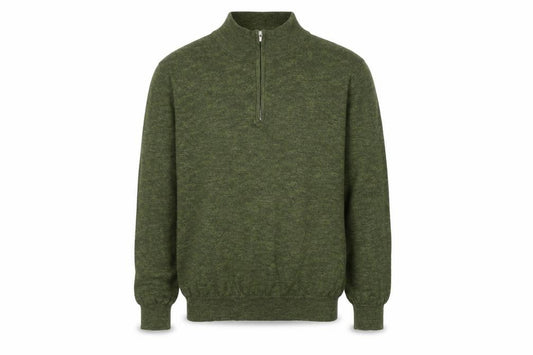 St Bernard Dunnes Men’s Green M Quarter Zip Cotton Knit Jumper