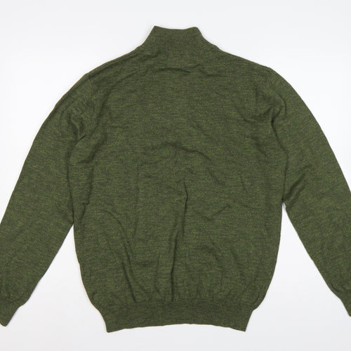 St Bernard Dunnes Men’s Green M Quarter Zip Cotton Knit Jumper