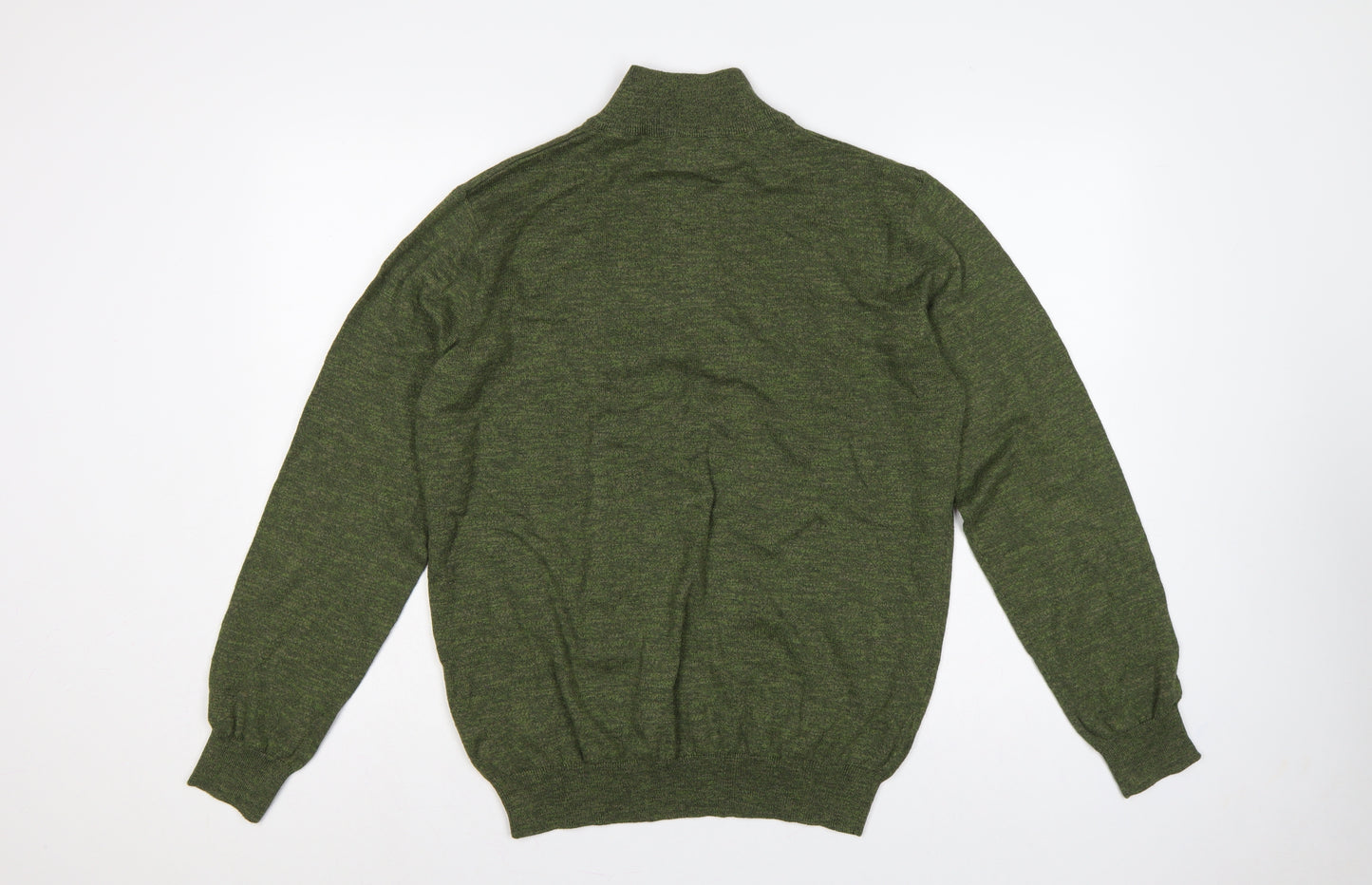 St Bernard Dunnes Men’s Green M Quarter Zip Cotton Knit Jumper