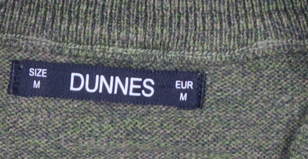 St Bernard Dunnes Men’s Green M Quarter Zip Cotton Knit Jumper