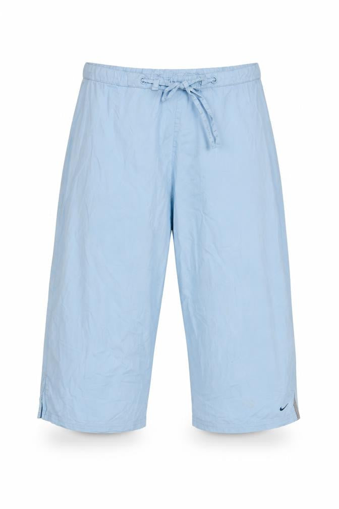 Front view of Nike Women Blue UK 14 Capri Activewear Running Trousers Drawstring