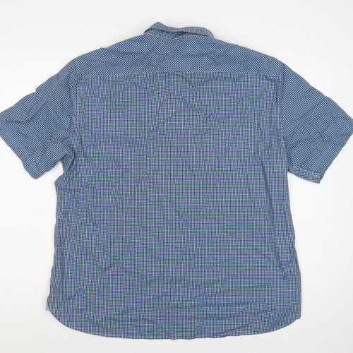M&S Autograph Men’s Blue Check Slim Fit 2XL Short Sleeve Shirt