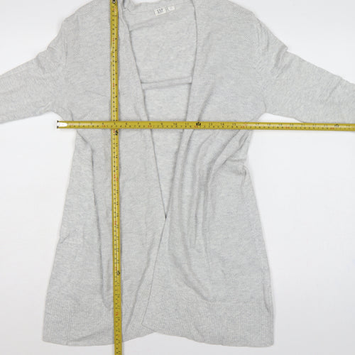 GAP Men Grey Cotton Open Knit Longline Cardigan Size M