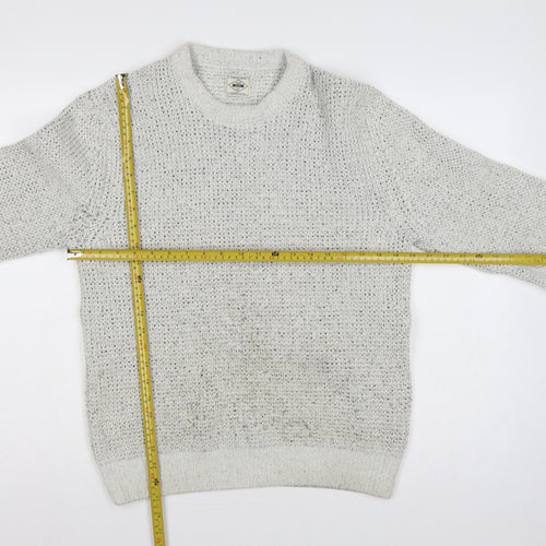 Next Men’s Ivory Fleck Knit Crew Neck Pullover Jumper Size S