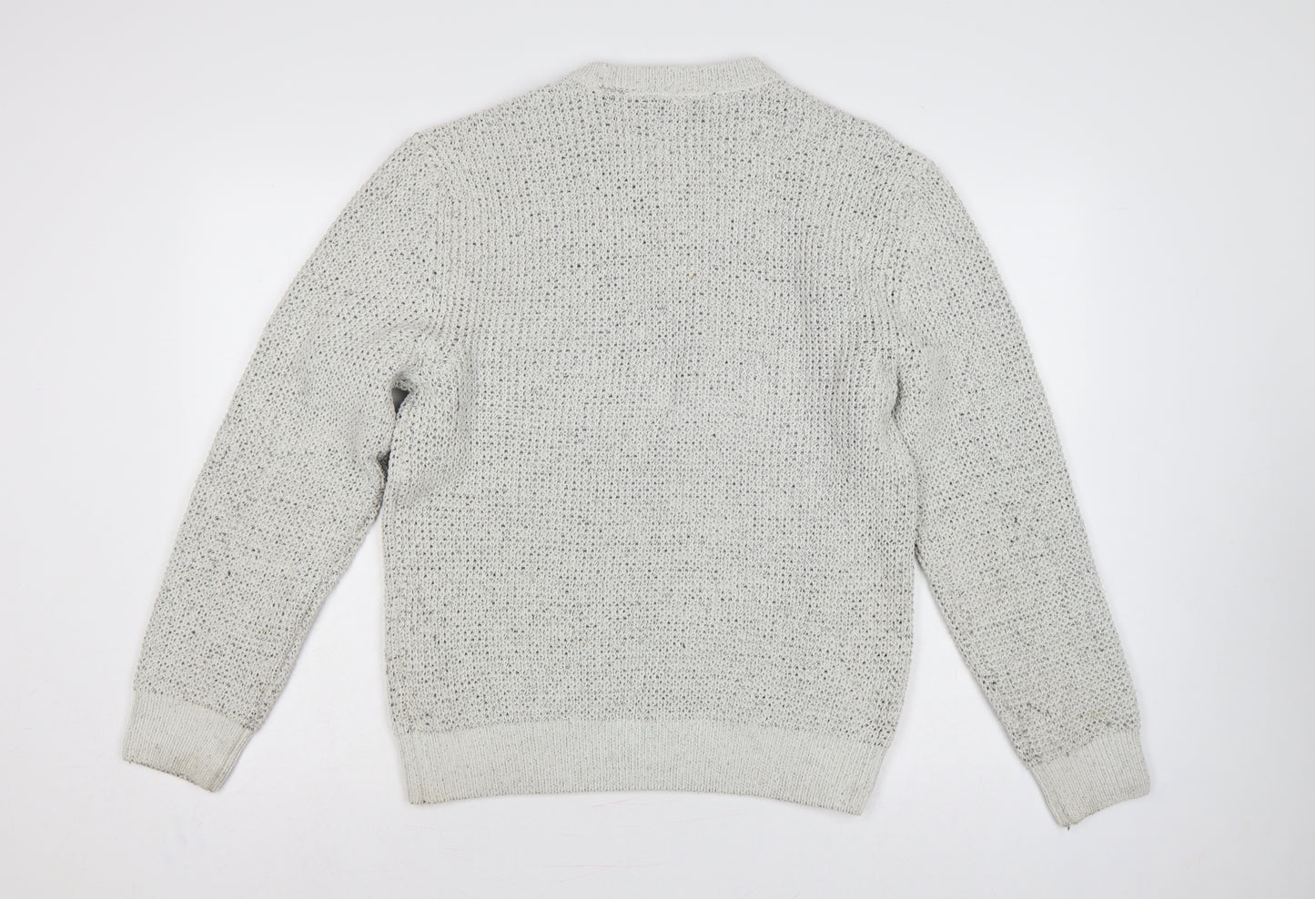 Next Men’s Ivory Fleck Knit Crew Neck Pullover Jumper Size S