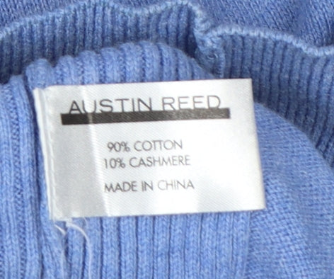 Austin Reed Men’s Blue XL Cotton Cashmere V-Neck Pullover Jumper