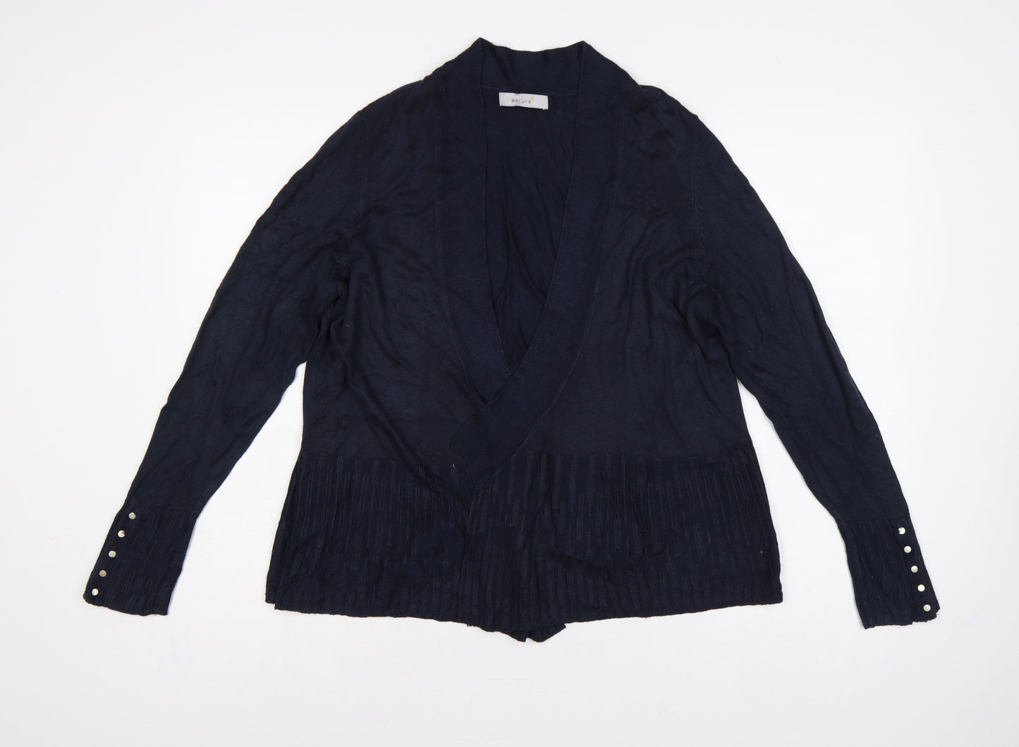 Marks and Spencer Per Una Women’s Navy Blue UK 18 Open Wrap Knit Cardigan
