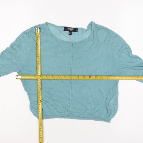 Missguided Petite Women’s Blue Scoop Neck Knit Pullover Jumper UK 14