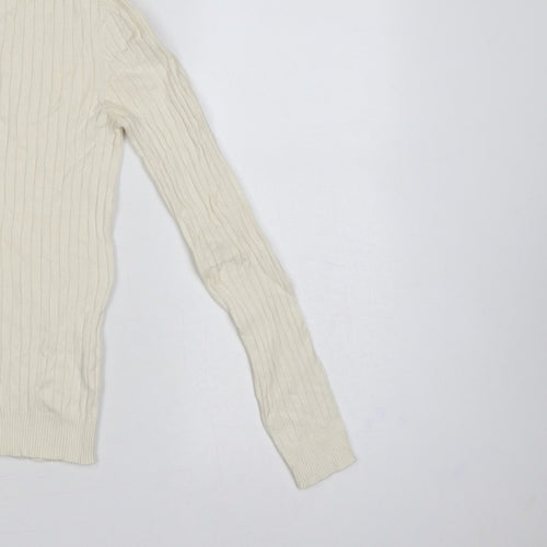New Look Women’s Ivory Ribbed Roll Neck Jumper UK 8 Pullover