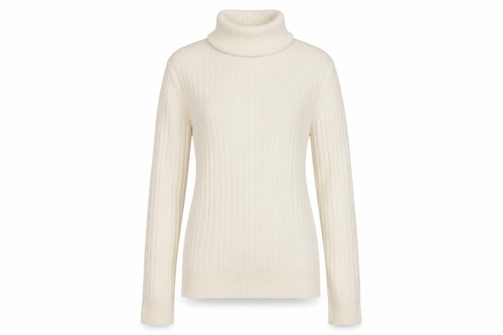 New Look Women’s Ivory Ribbed Roll Neck Jumper UK 8 Pullover