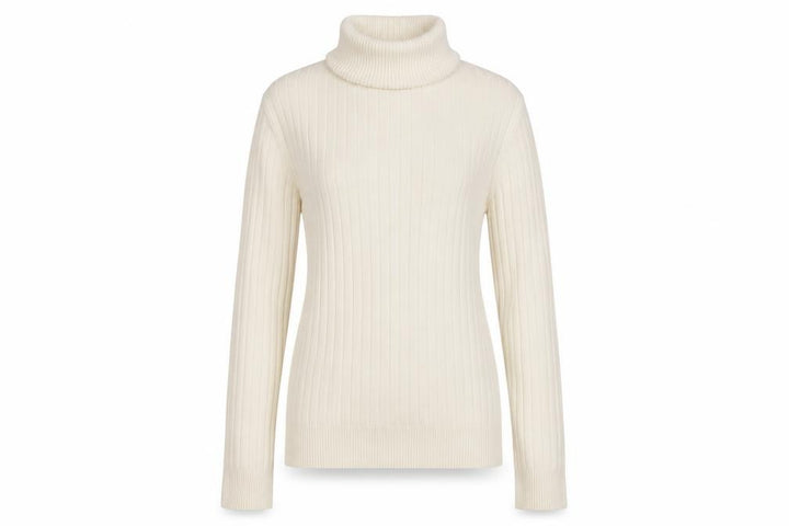 New Look Women’s Ivory Ribbed Roll Neck Jumper UK 8 Pullover