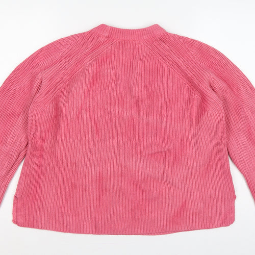 Marks & Spencer Women Pink L Chunky Knit Raglan Pullover Jumper