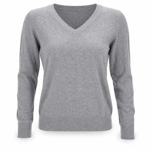 Zara Women Grey Size S V-Neck Fine Knit Long Sleeve Pullover Jumper